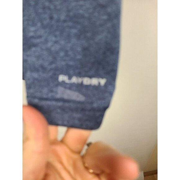 Reebok Mens Play Dry Activewear T-Shirt Medium Navy Crew Neck Short Sleeve Tee - Picture 5 of 8